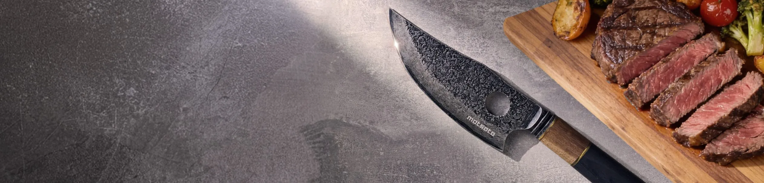 Matsato Osuren cutting through steak effortlessly during review testing